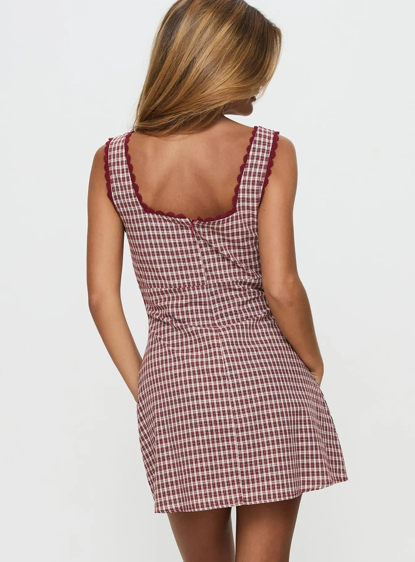 Urban Star Dasha Mini Dress Red Check