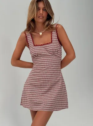 Dasha Mini Dress Red Check UPF Sun Protection