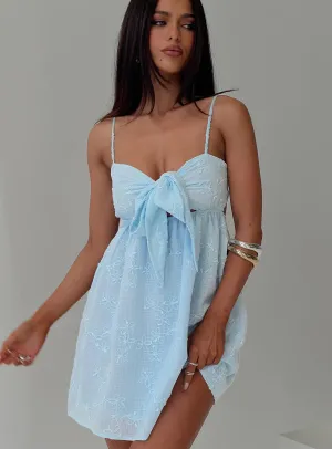 Smart Casual Boho chic Granno Mini Dress Light Blue