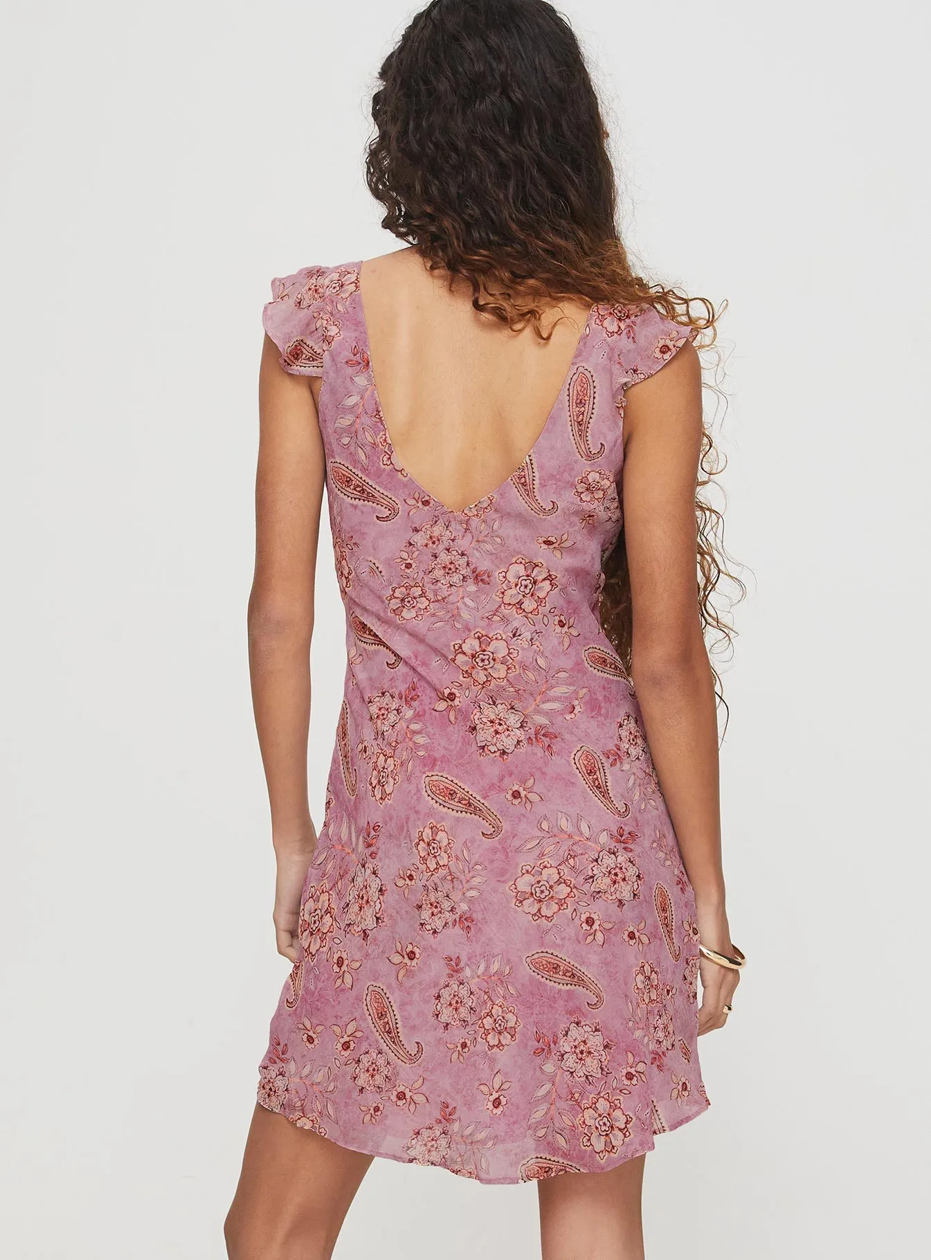 Flexible Waistband Kata Mini Dress Multi Paisley