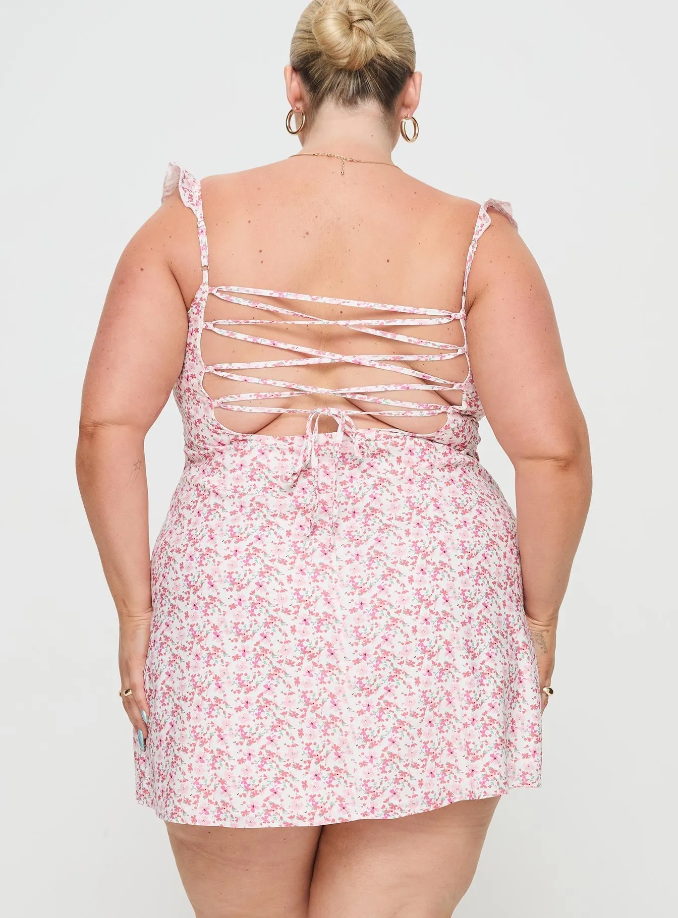 Look Sharp Landon Mini Dress Pink Floral Curve