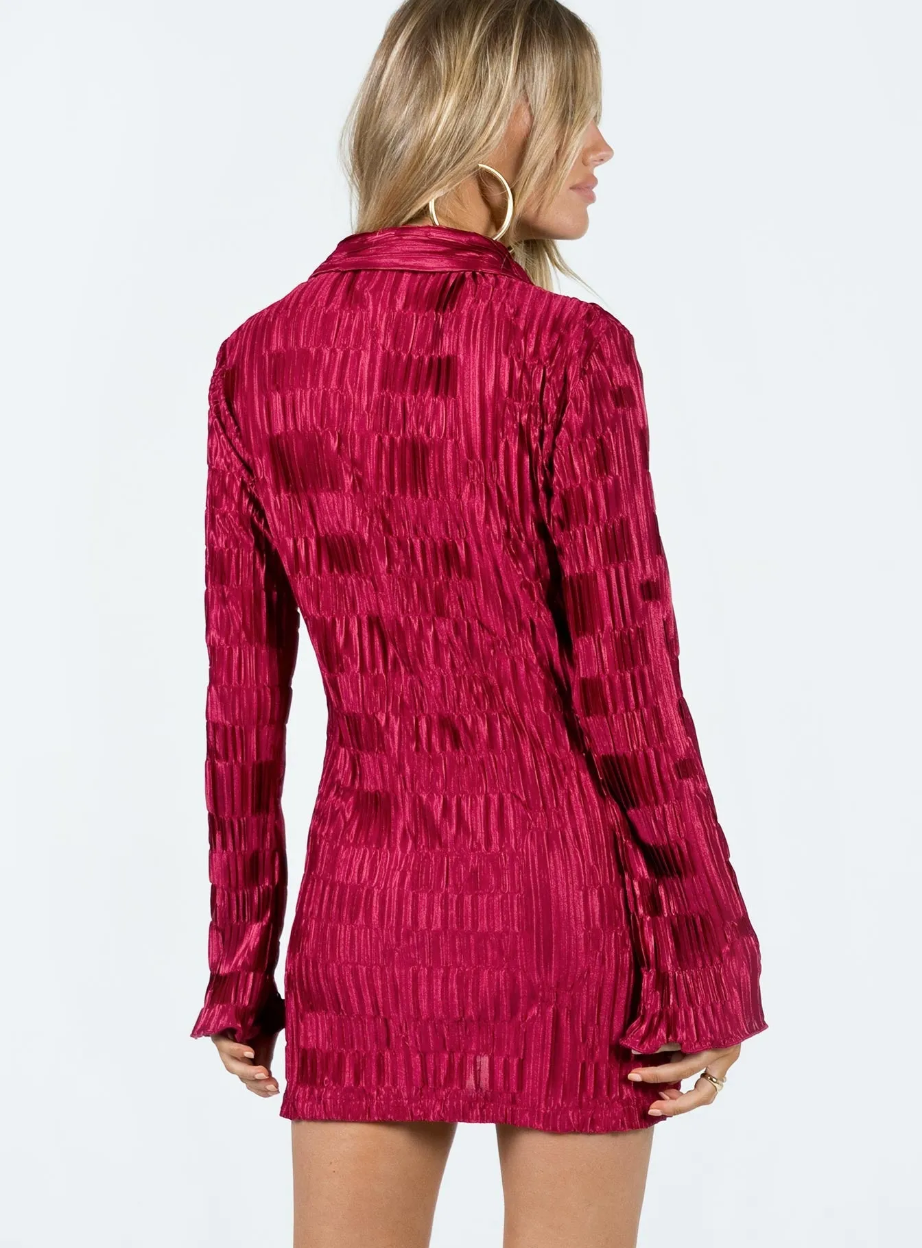 Lila Shirt Dress Burgundy Trendy Edge Bohemian Design
