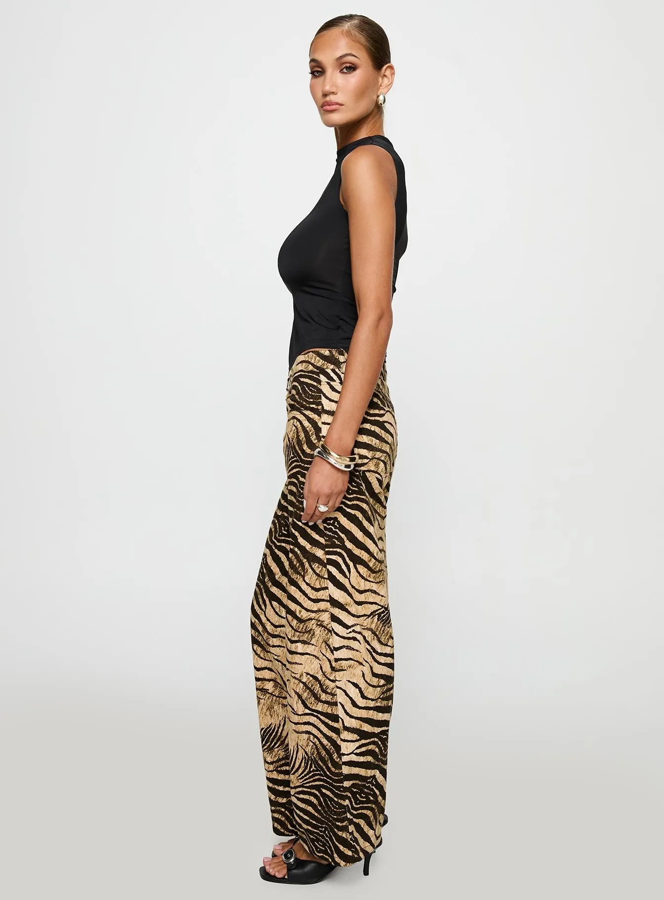 Textured Smart Casual Road Trip Classic Wear Street Fashion Low Rise Roomy Pants Multi