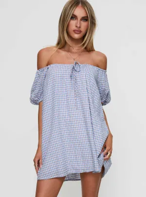 Eco Dye Morning Doves Mini Dress Blue