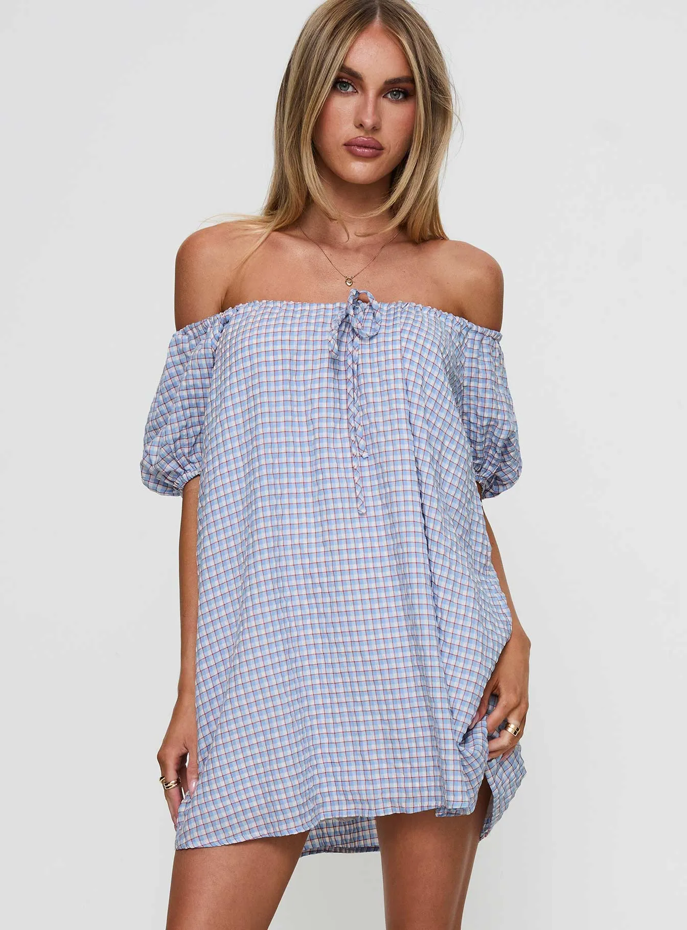 Eco Dye Morning Doves Mini Dress Blue