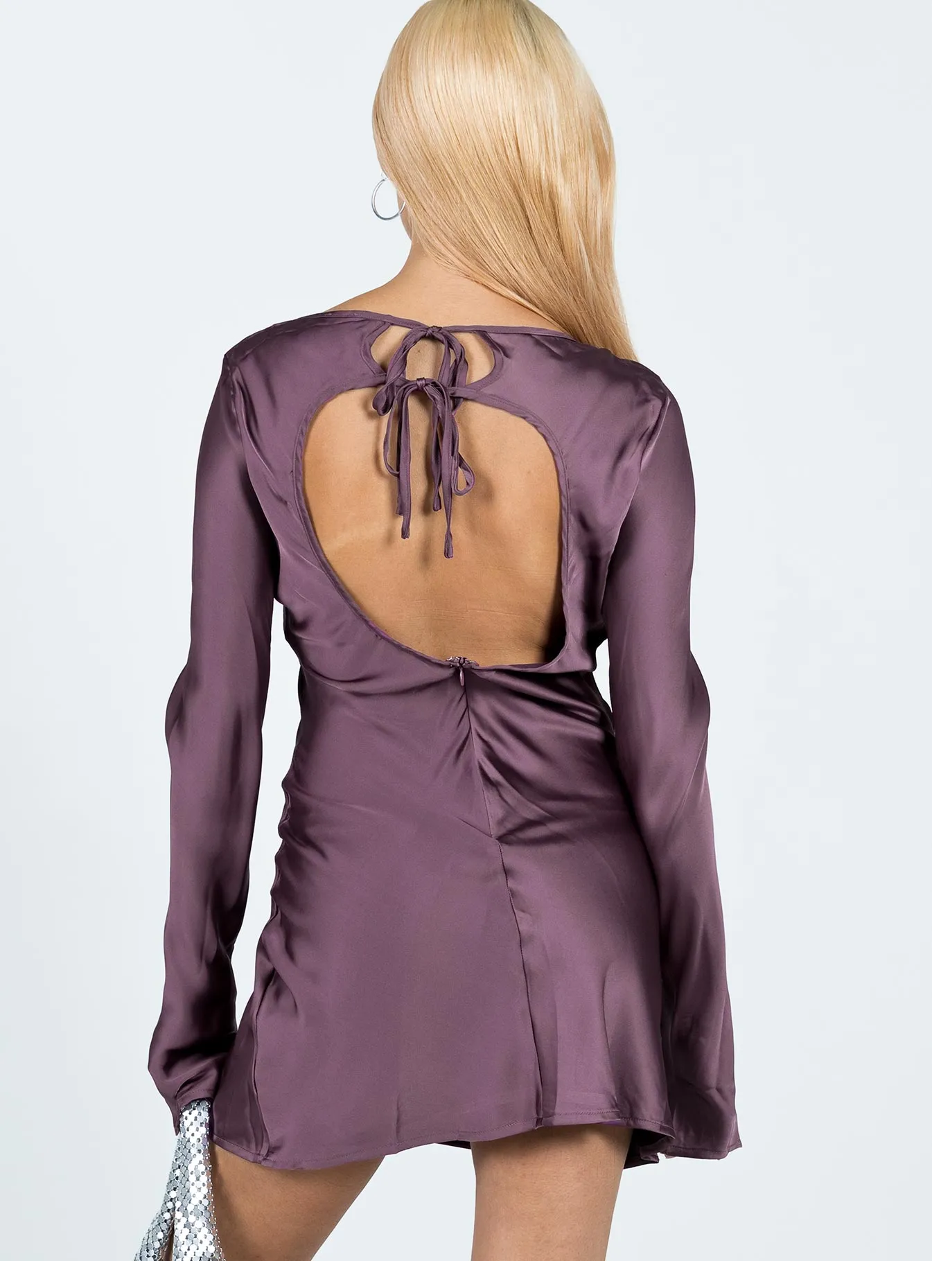 Casual Design Namara Long Sleeve Mini Dress Purple