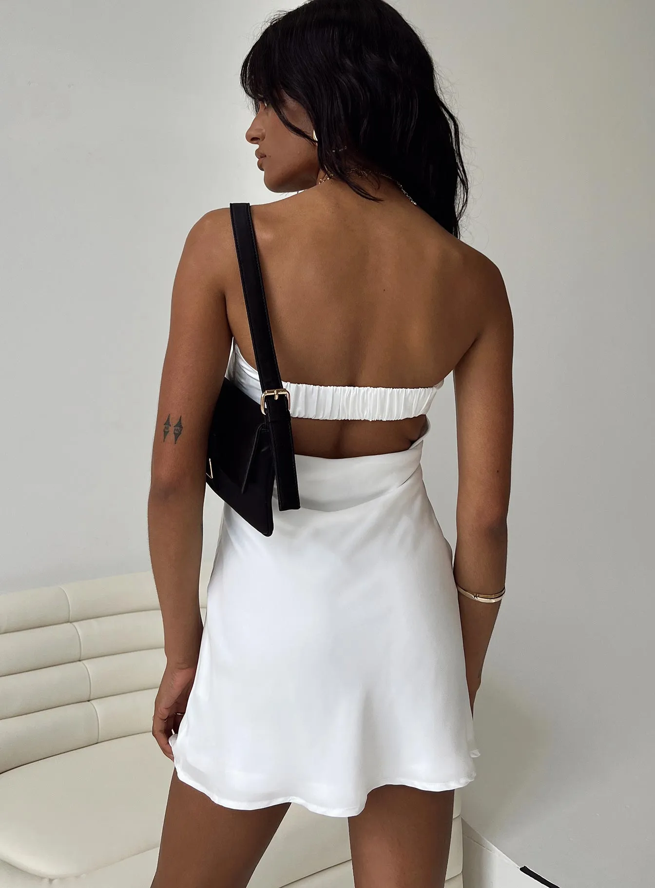 Butterfly Sleeve Option Timeless Chic Phillipa Mini Dress White