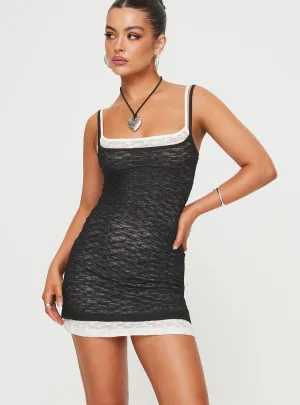 Flash Beat Stylish Wear Sorani Layered Mini Dress Black / White
