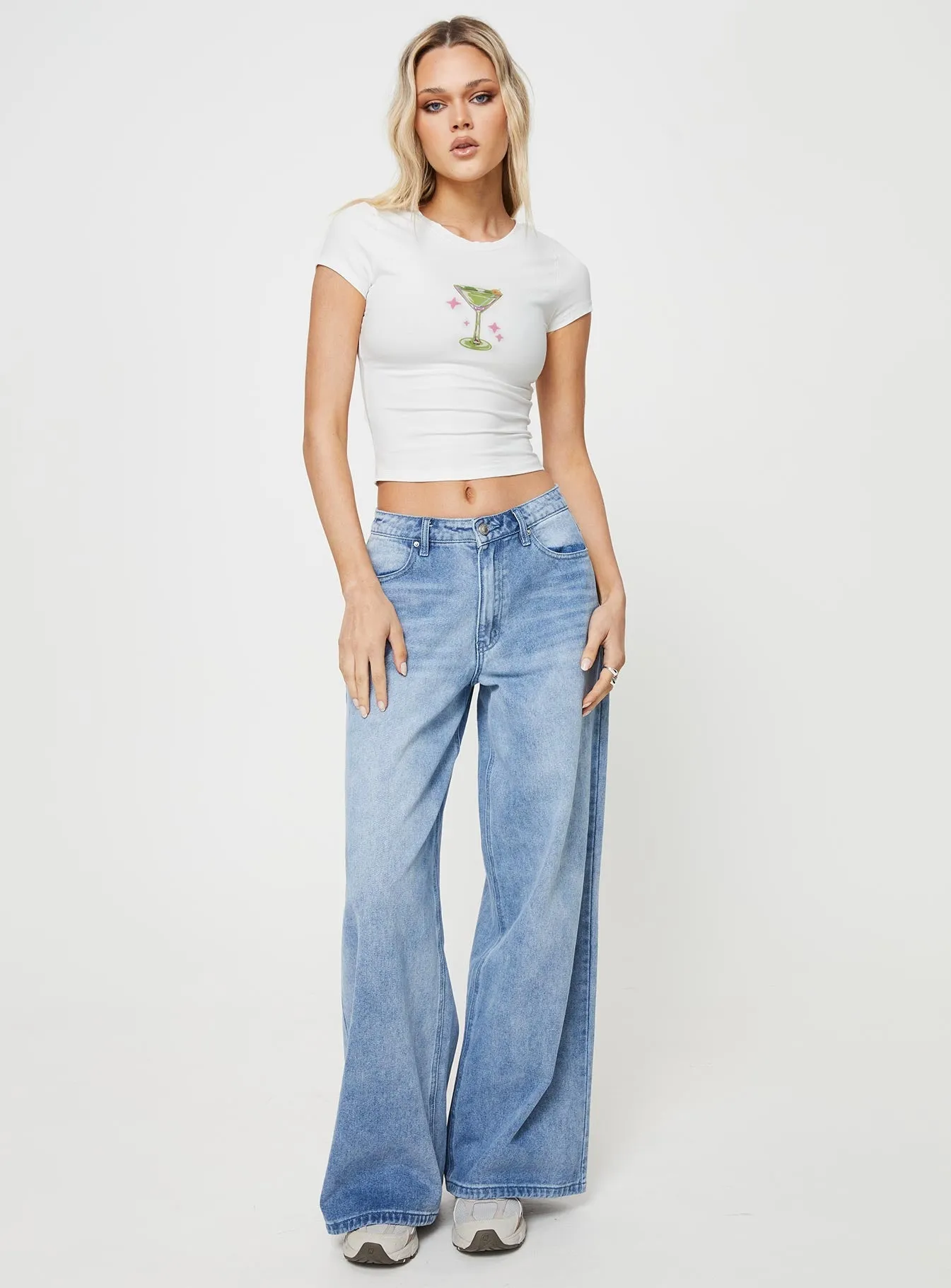 Bright Color Martini Time Tee White