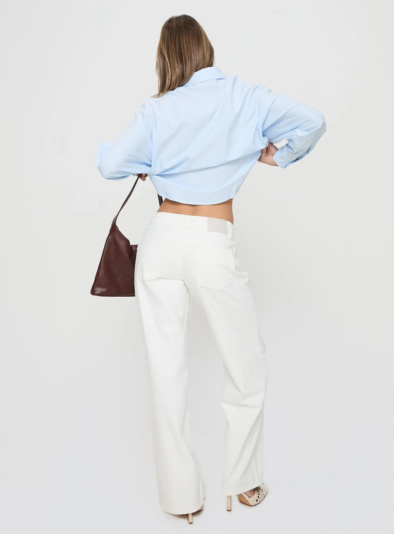 Ellanor Low Rise Straight Leg Jeans White Stylish Choice