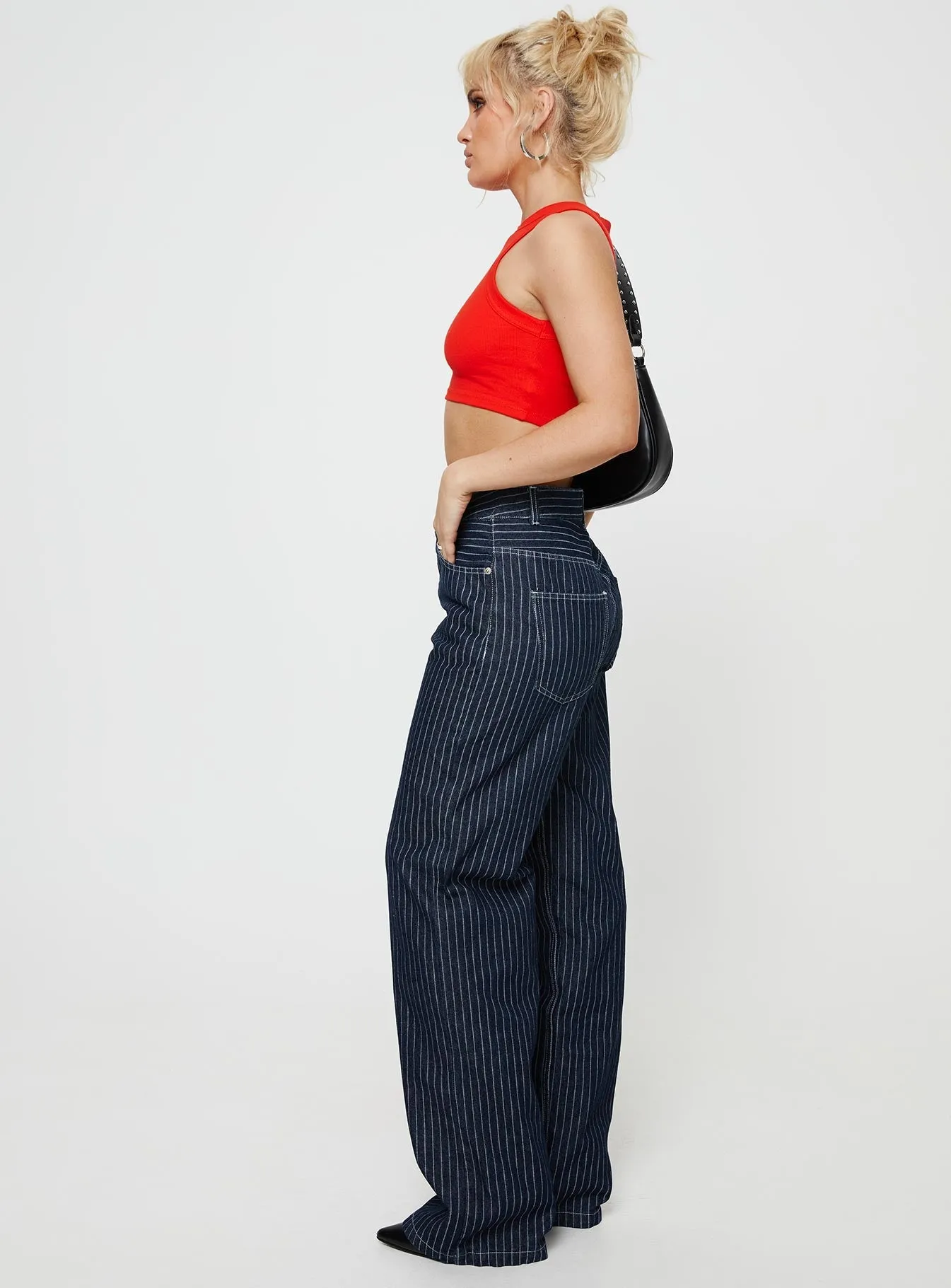 Outfit Ready Style Rathlyn Pinstripe Jeans Dark Denim