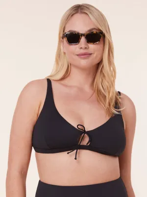 The Crete Top - Eco Nylon - Black NoSlip Hem Sheer Fit