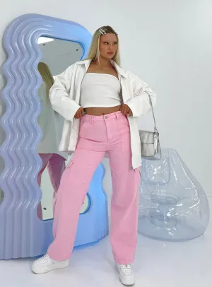 Clean Shape Layered Basics Adelaide Cargo Jeans Pink