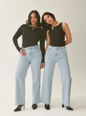 Arlington Straight Leg Denim Jeans Light Wash Spring Mood Smooth Work Meeting Office Wear Couple Look Work Ready