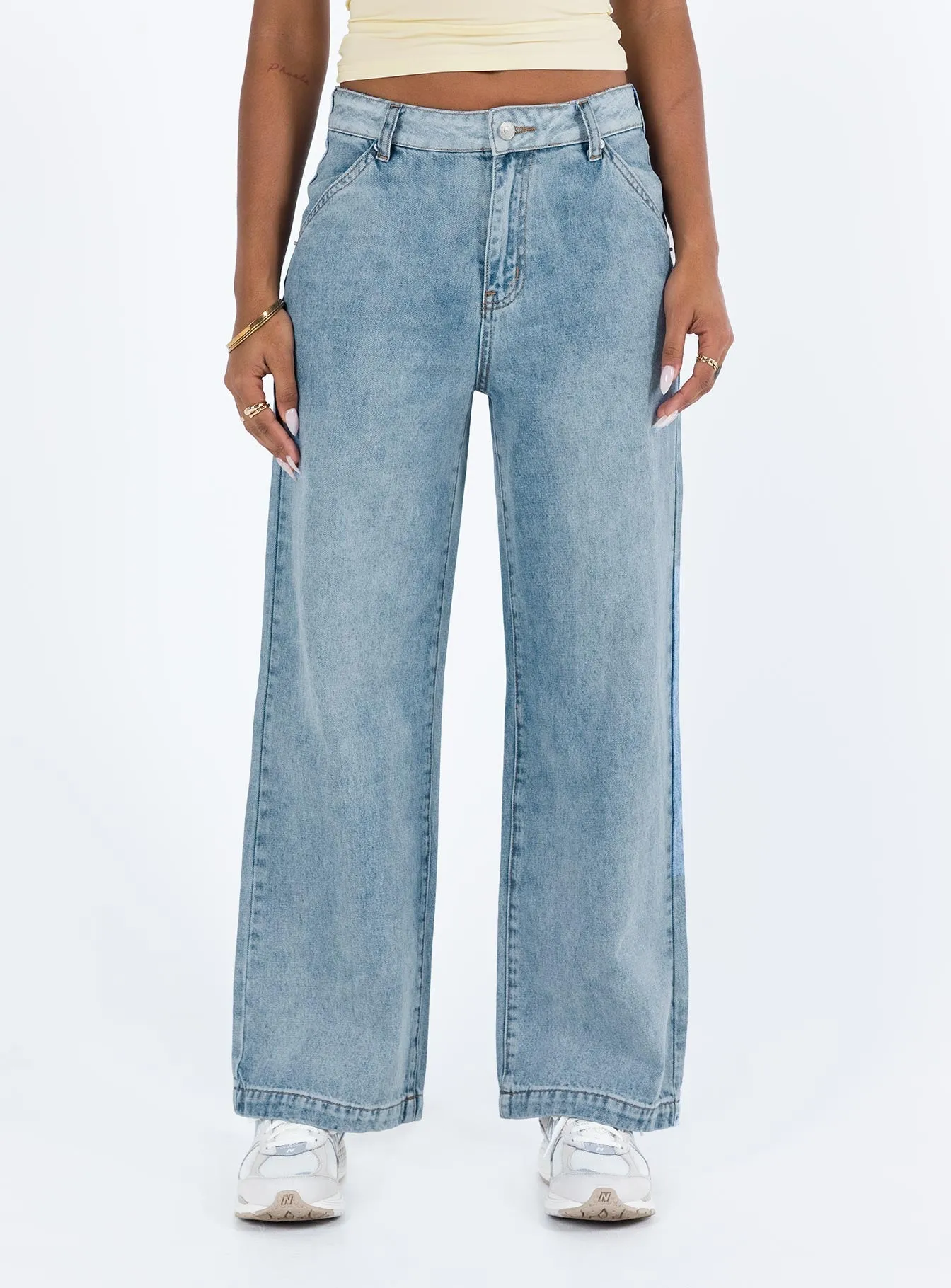 Brigid Jeans Mid Wash Denim Clean Shape