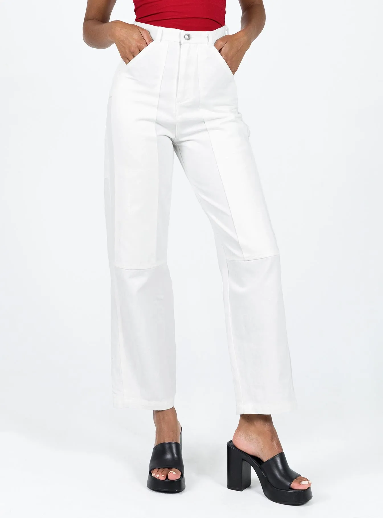 Office Wear Chill Outfit Date Night Fit And Easy Dropouts Cargo Jeans White
