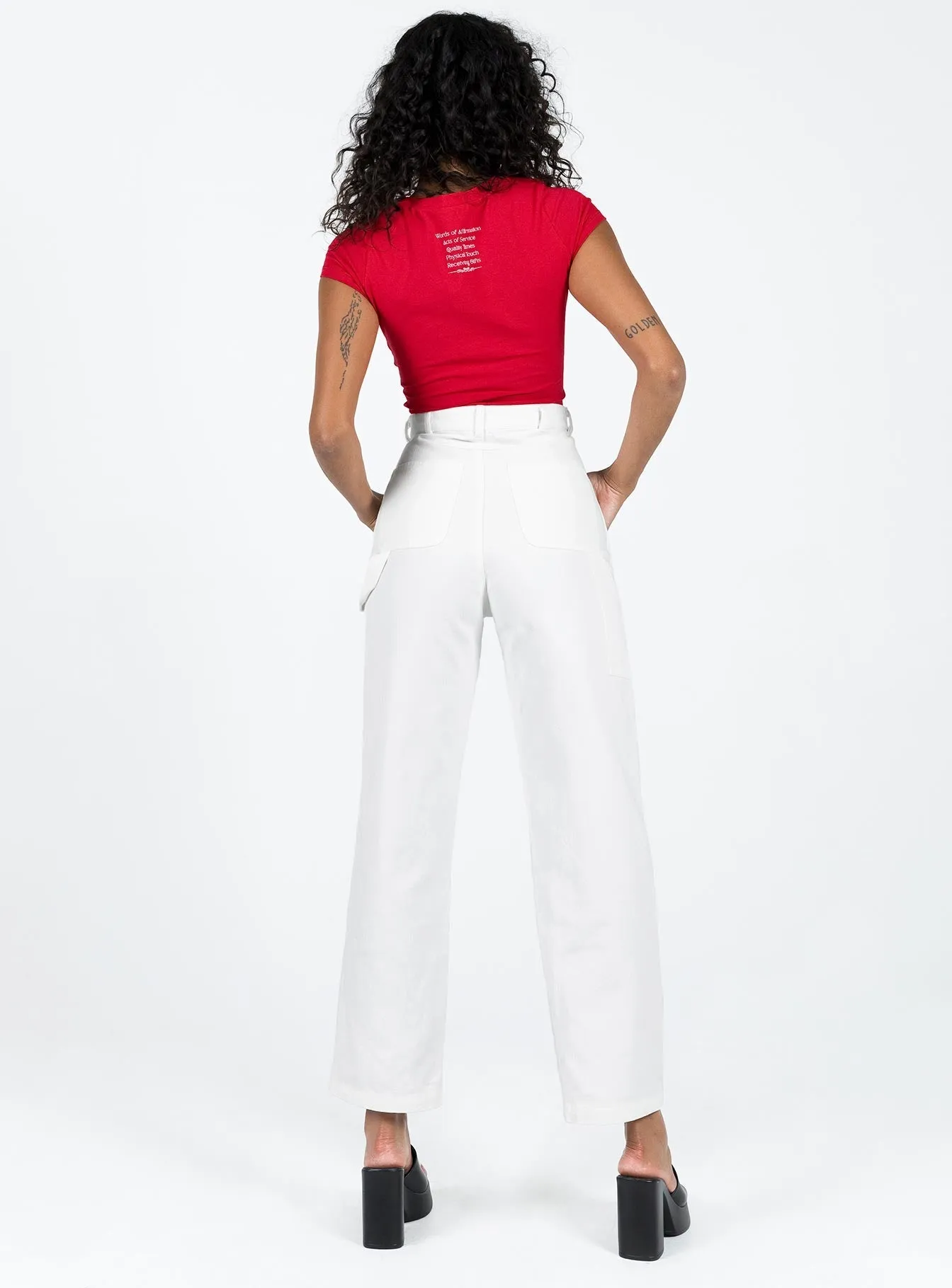 Dropouts Cargo Jeans White Elegant Adult Fashion