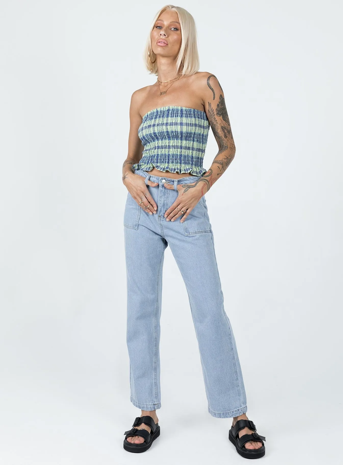 Effie Cargo Staight Leg Jean Denim Cool Fit
