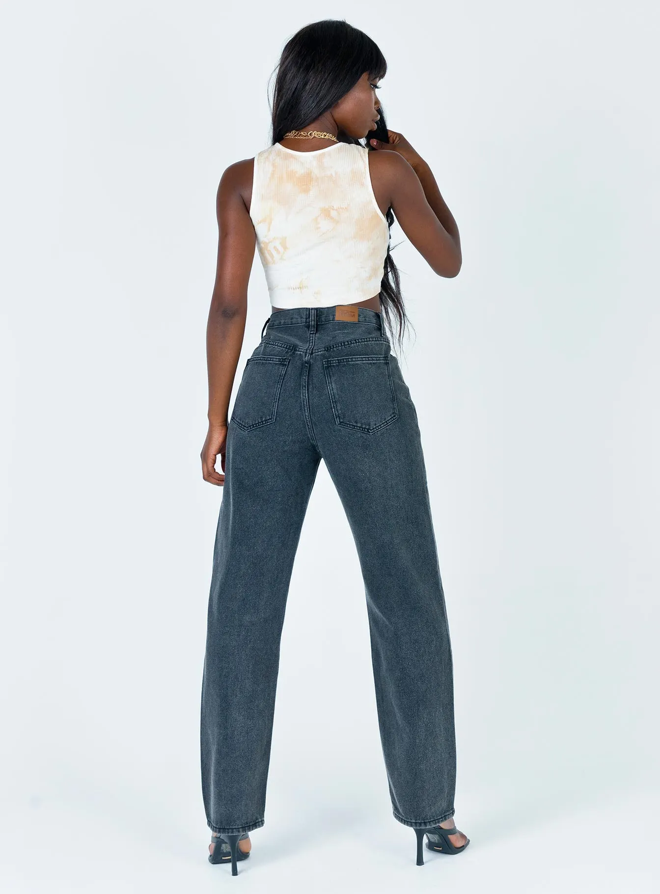 Holly Asymmetric Straight Leg Jean Black Denim Smart Style Winter Fashion