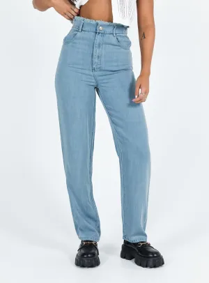 City Walk Smooth Casual Smart Casual Unisex Wear Nathalia Jeans Mid Wash Denim