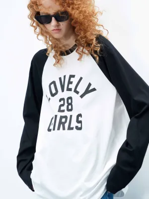 Letter Print Long Sleeve T-Shirt Cycling endurance