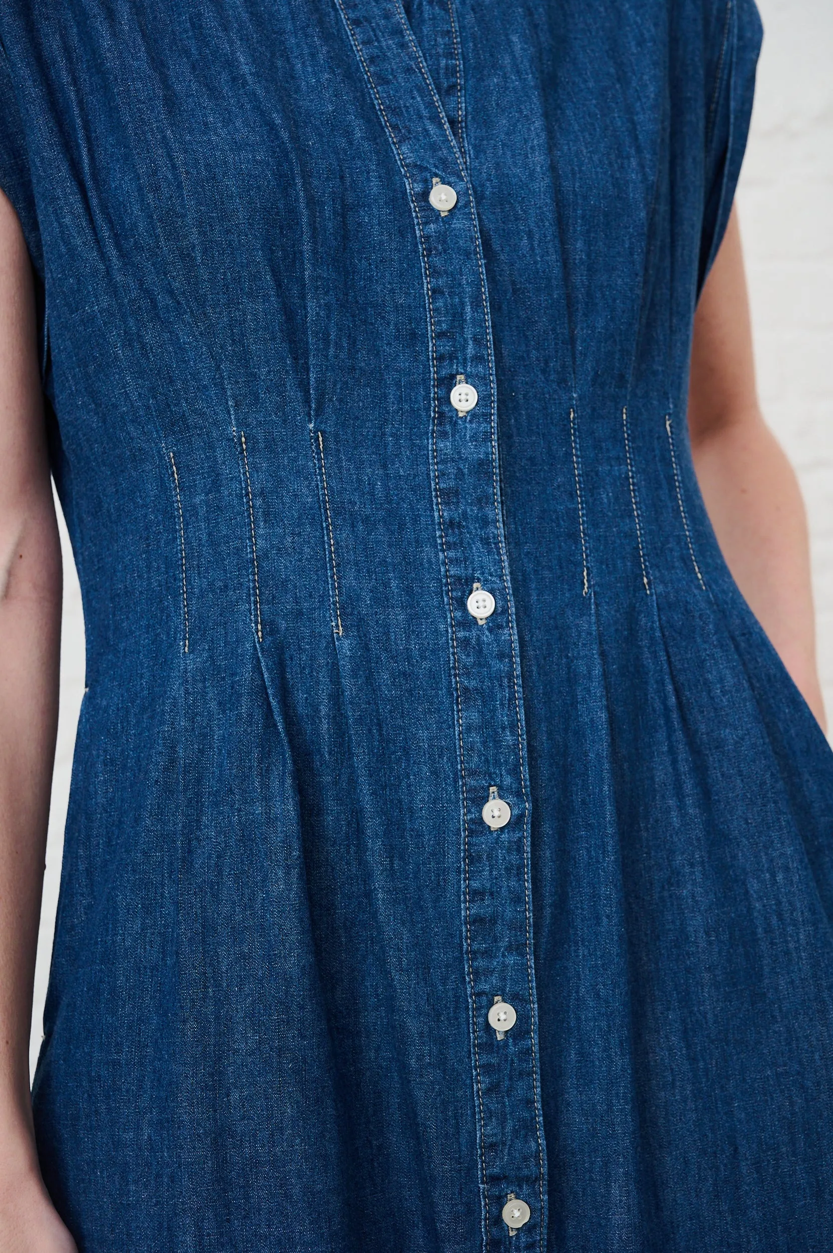 Denim Pin Tuck Shirt Dress Fall Core