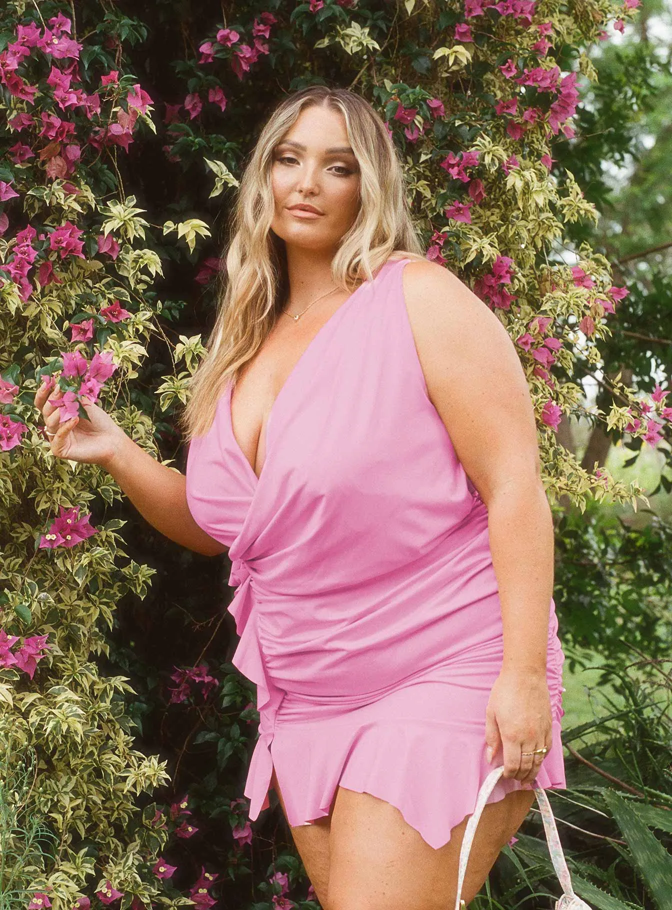 Devotion Mini Dress Pink Curve Beat Fresh