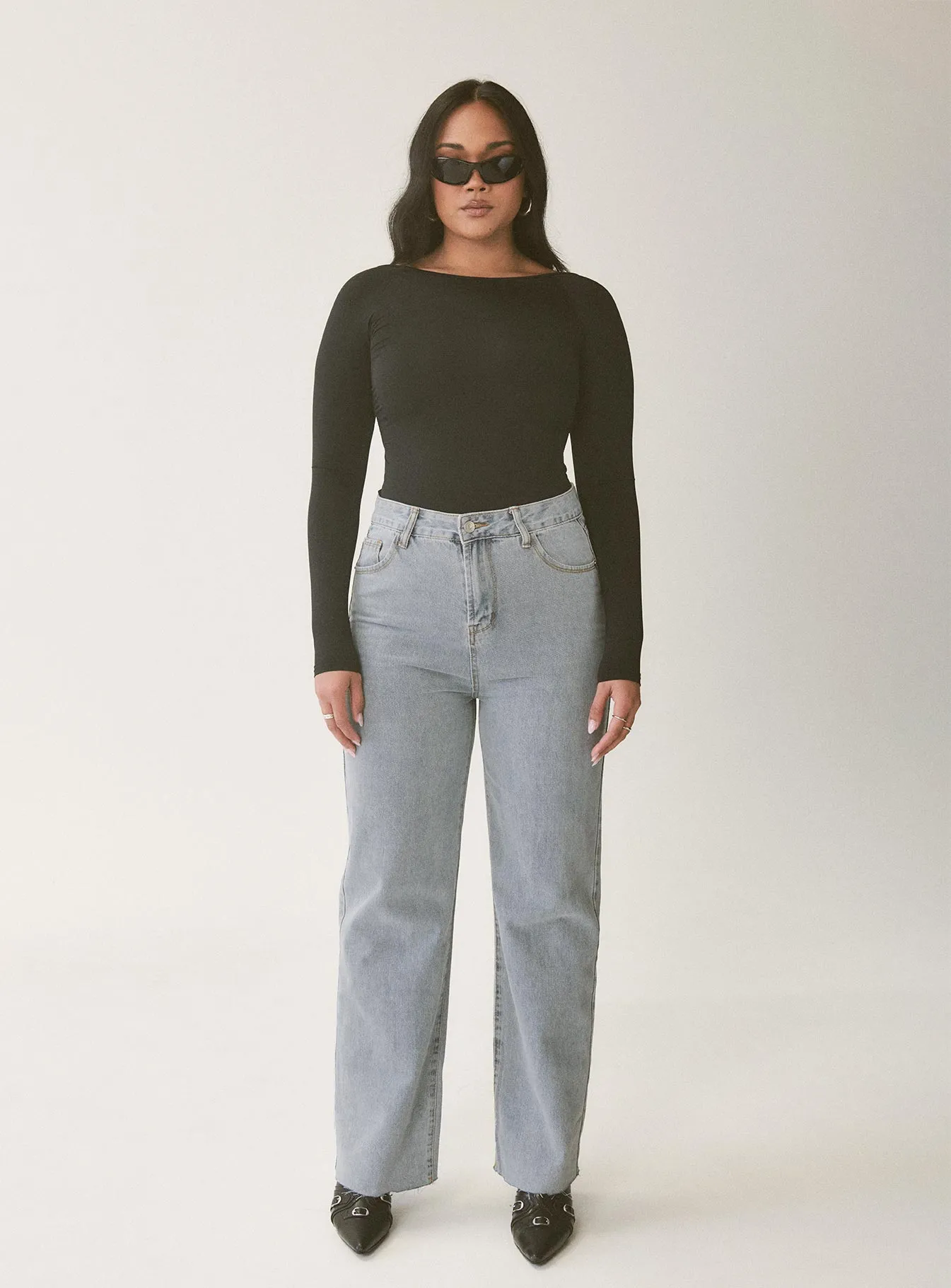 Kalinda High Rise Straight Leg Jeans Blue Daily Driven