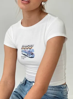 Relaxed and Easy Getaway Baby Tee White