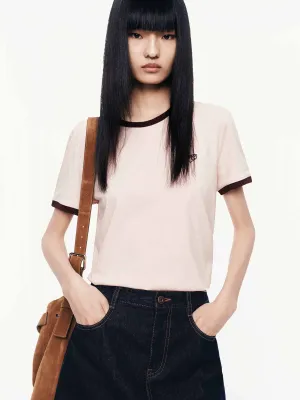 Classic Smart Contrast Color Knitted T-shirt