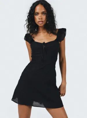 Elastic cuffs Comfortable party wear Besiana Mini Dress Black