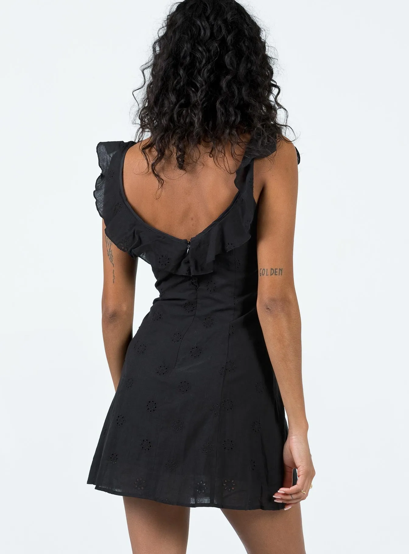 Stretchable Fit Besiana Mini Dress Black
