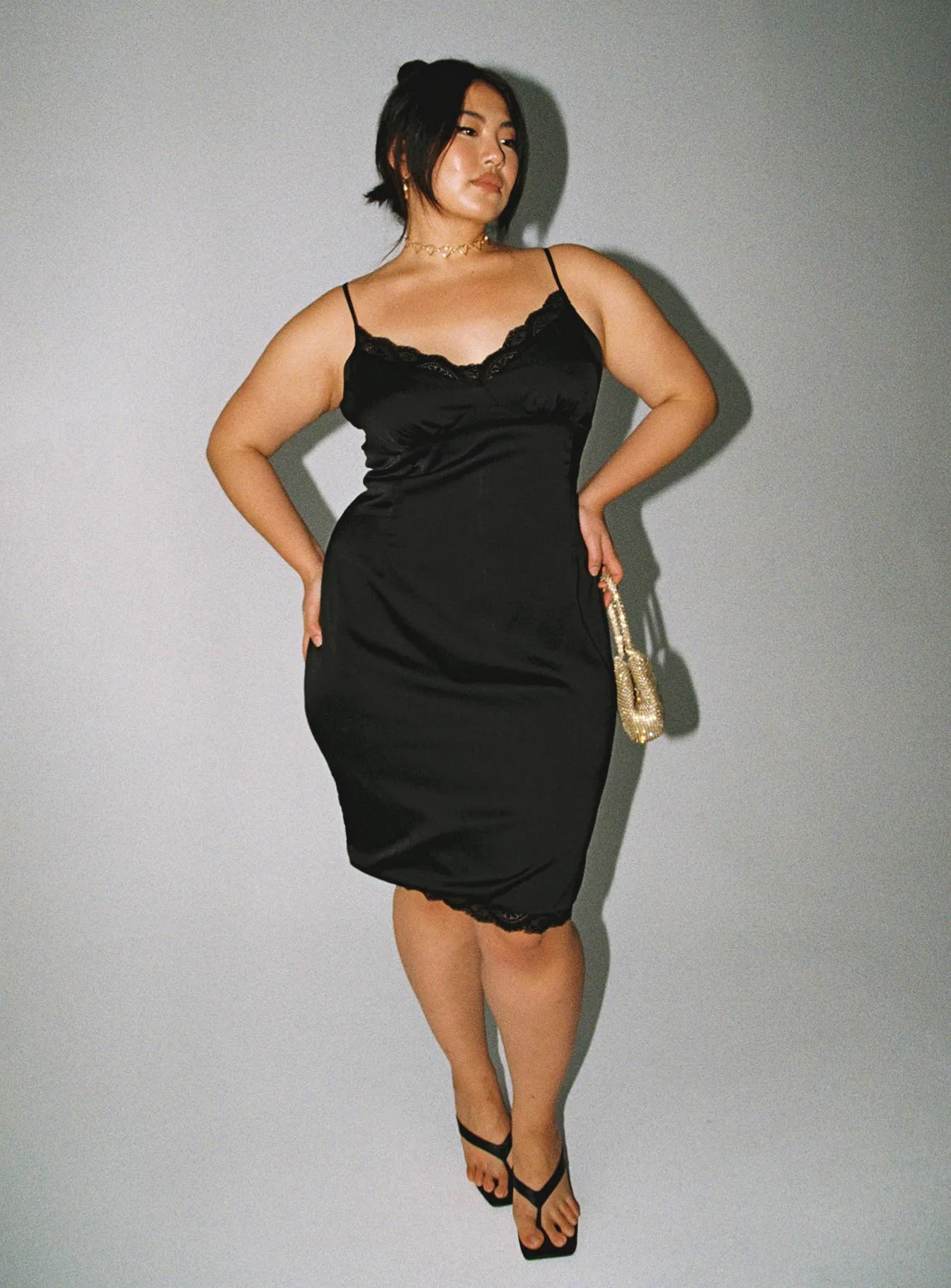 Gathered Waist Technique Urban Fashion Maple Mae Mini Dress Black Curve