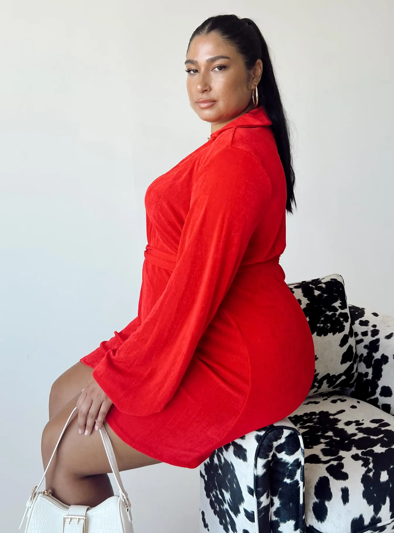 Party Time Mini Dress Red Curve Airy Vibe