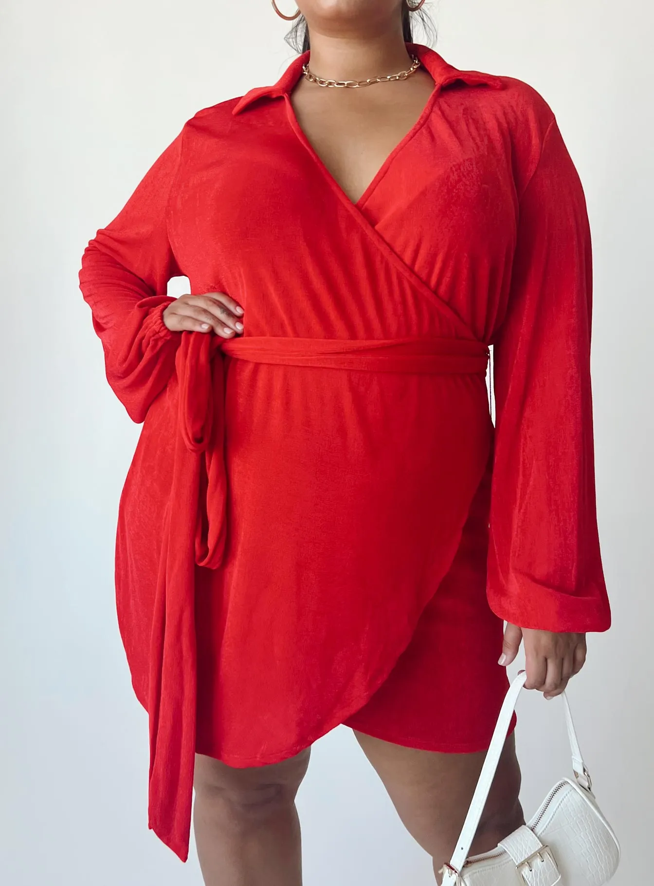 Fresh Look Party Time Mini Dress Red Curve