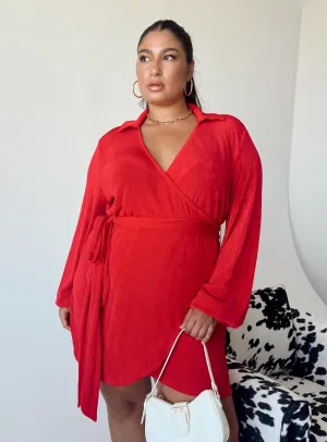 Scene Rush Party Time Mini Dress Red Curve