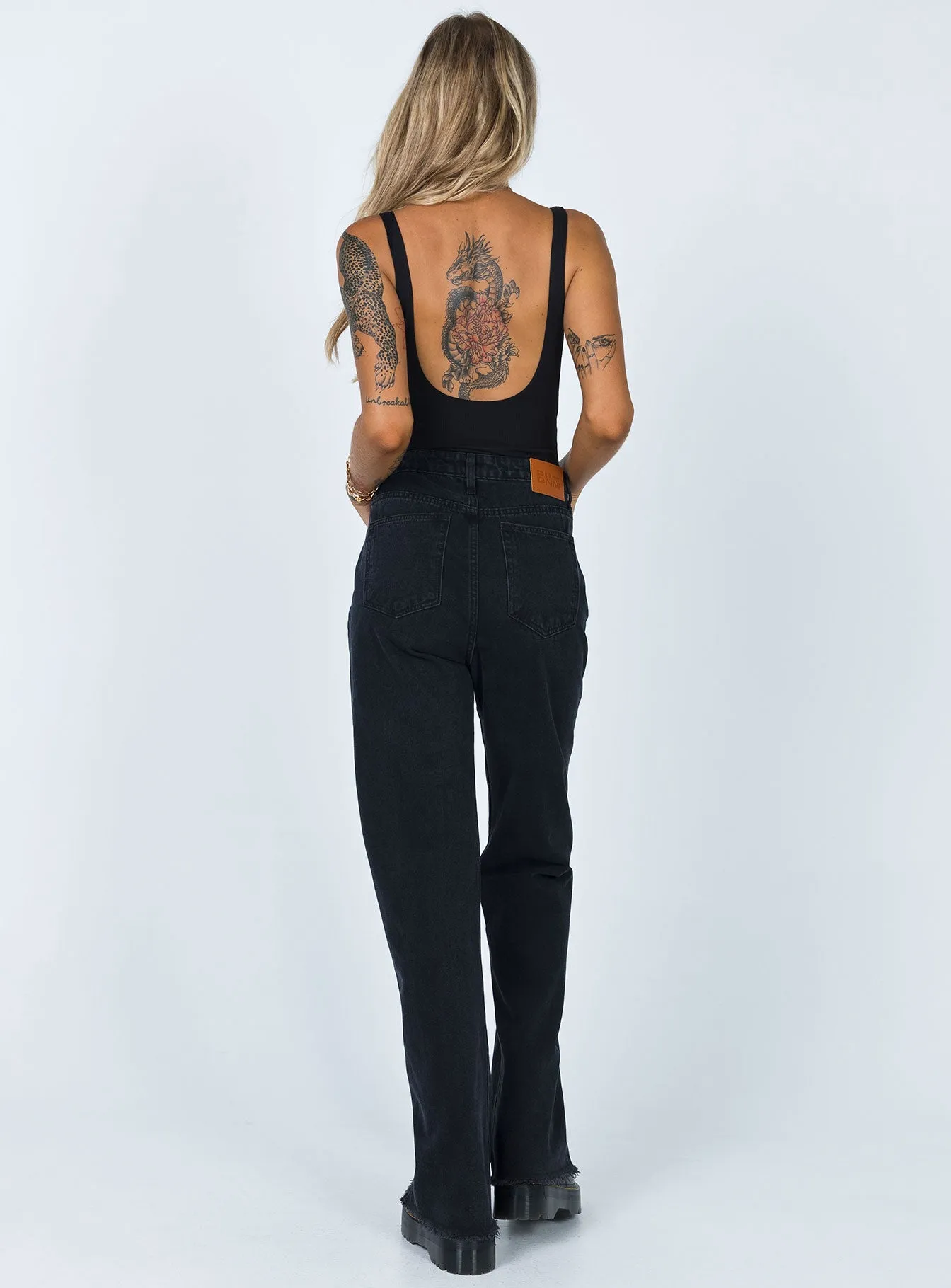 Carey Denim Jeans Black Flexible Match Stone Wash Finish