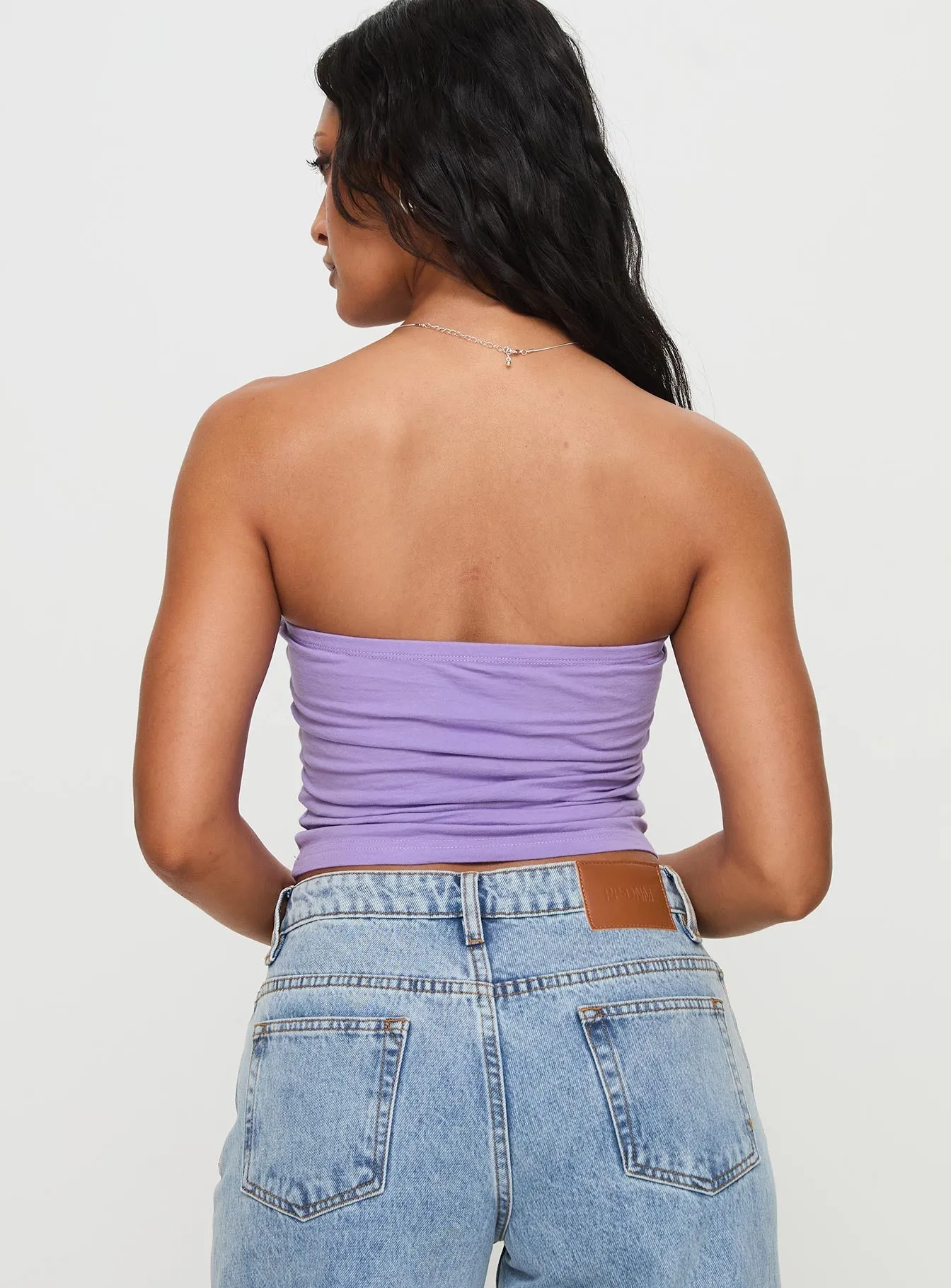 Goddess Energy Strapless Top Purple LaserCutVents