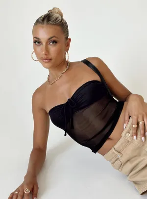 SlimFitAdaptation Solana Strapless Longline Top Black