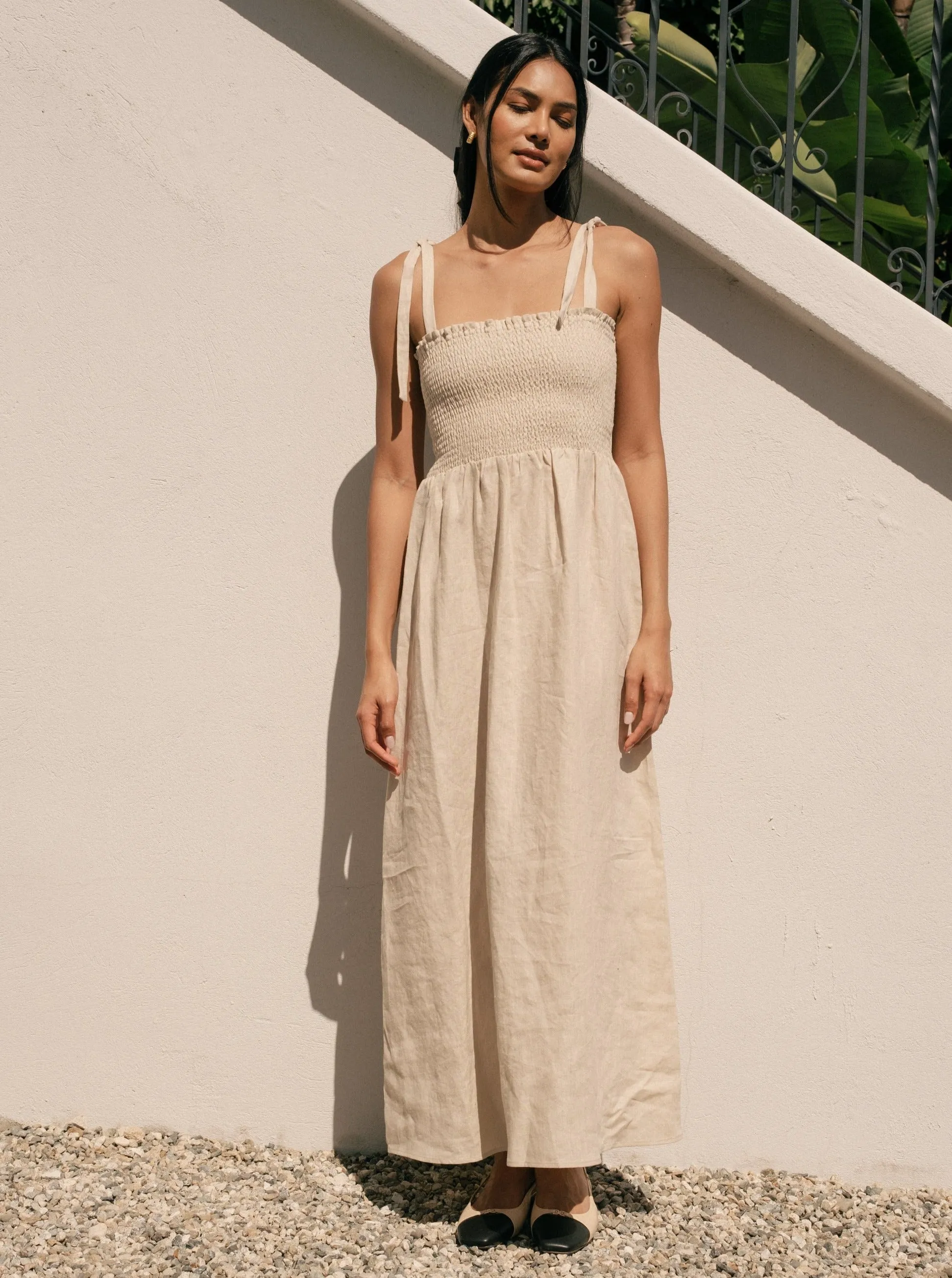 Stage Feel Smile Ease Sophie Dress - Oatmeal Linen