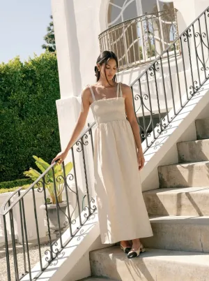 wrinkle free Sophie Dress - Oatmeal Linen