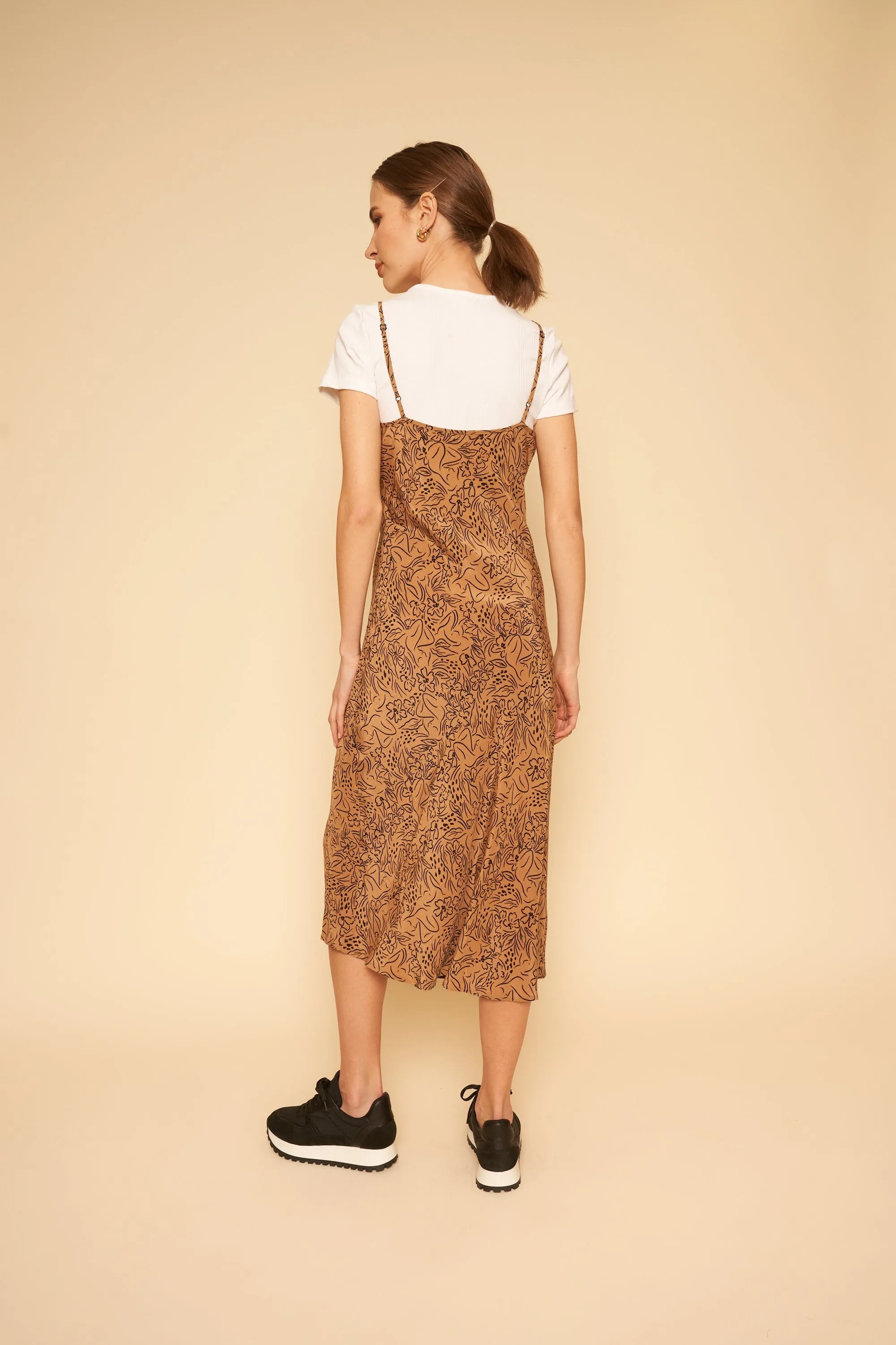 TemperatureRegulating AntiStatic Material Freya Slip Dress - Lady Print