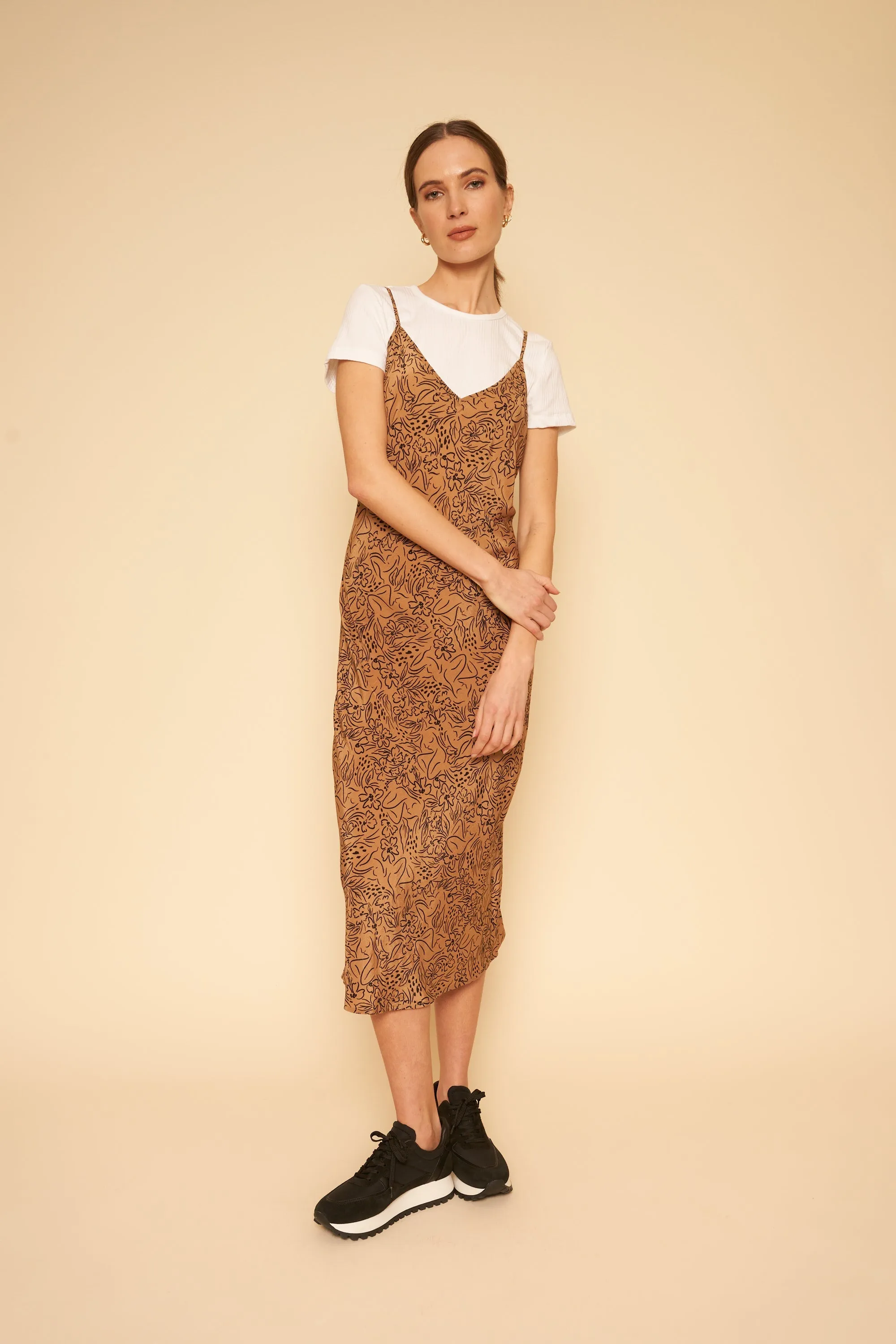 Freya Slip Dress - Lady Print FormFitting Cut Stream Fit
