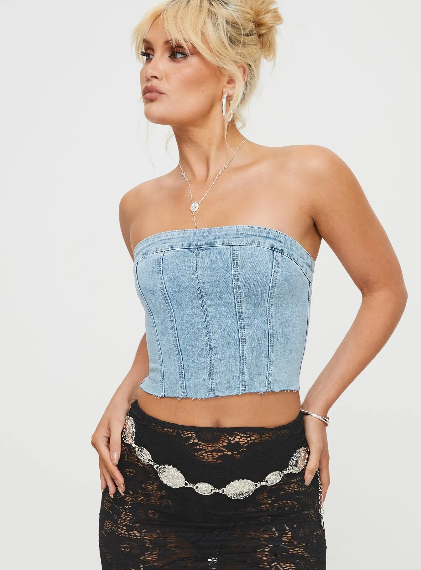 Houser Top Denim Durable Overlock Stitch Basic Tank