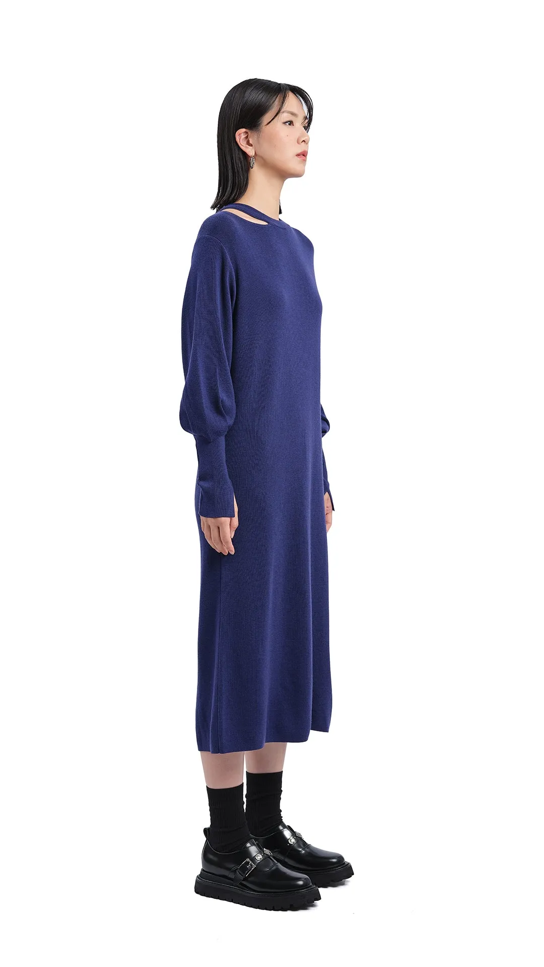 Biella Wool Knit Dress Mesh Glow Layer Light