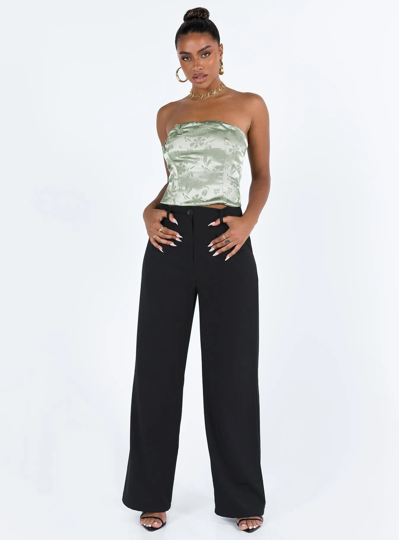 Eco Conscious Packaging Lalor Strapless Top Green