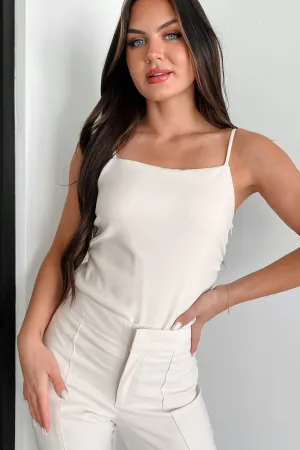 Interchangeable Posh Potential Square Neck Tank Top (Cream)