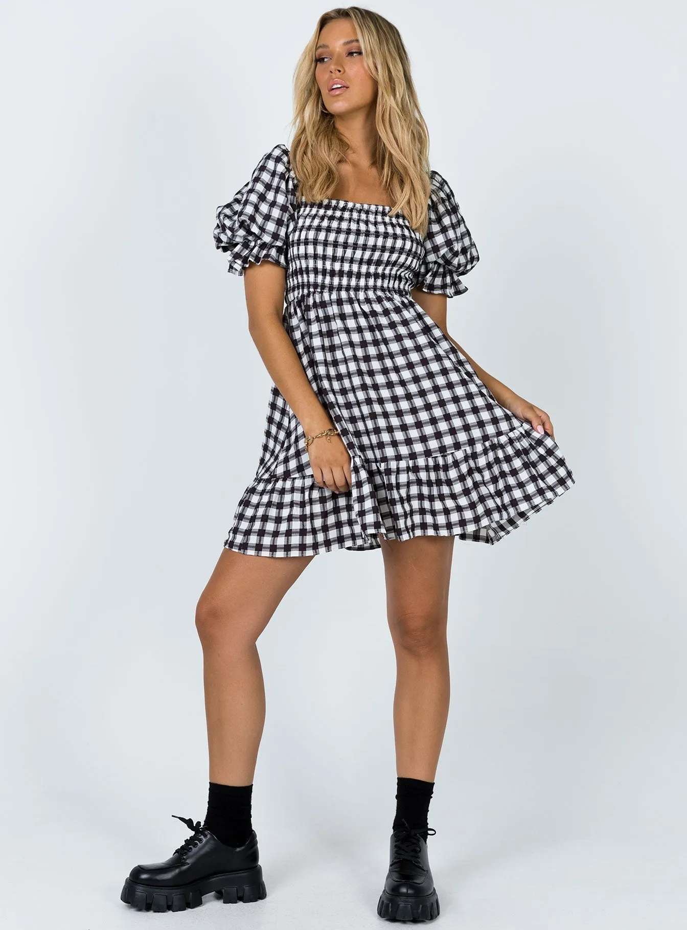 Breathable fabric solo wear Adelio Mini Dress Black / White