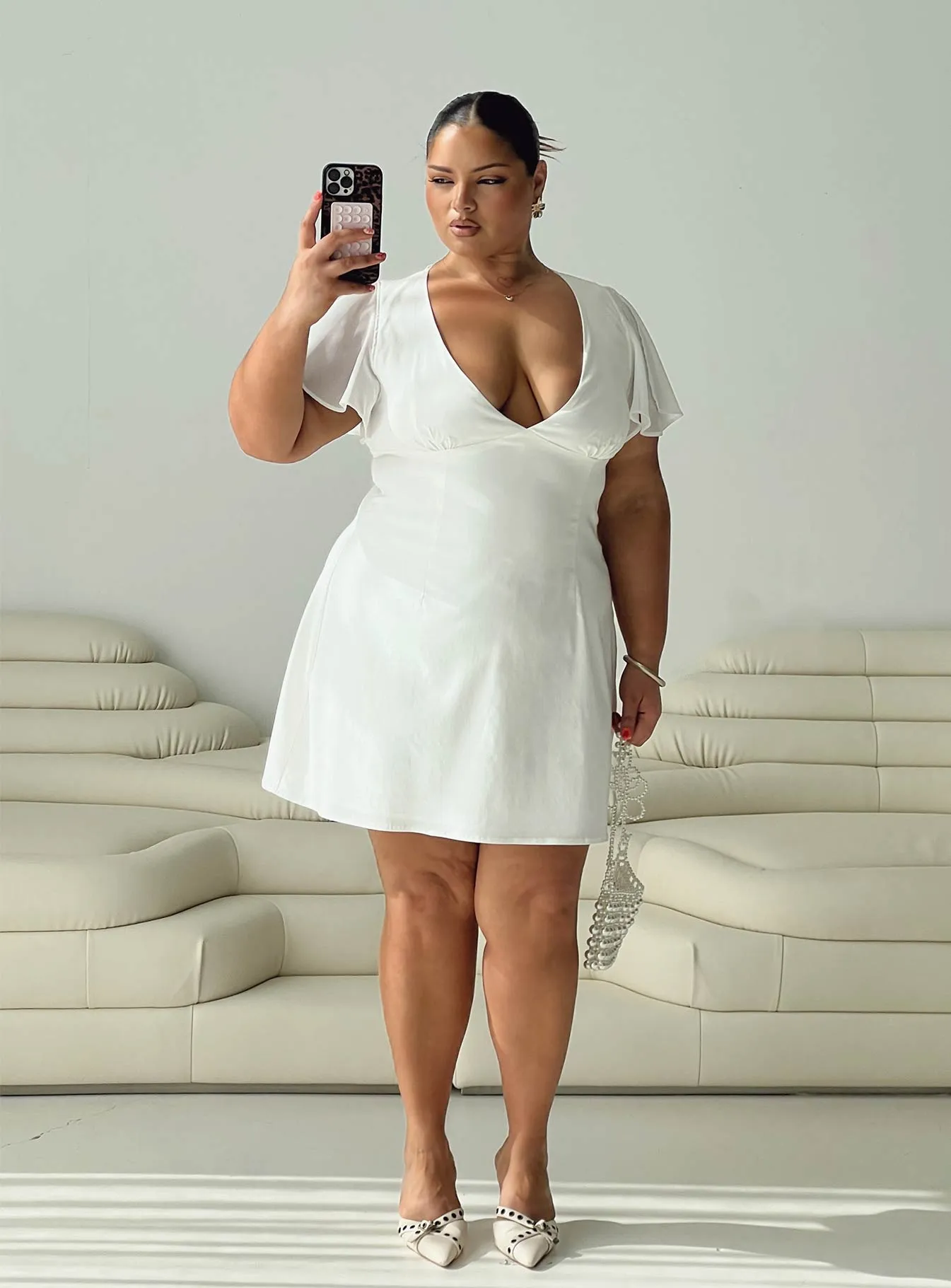 Florie Corset Mini Dress White Curve Comfortable and breezy mini Light Soft