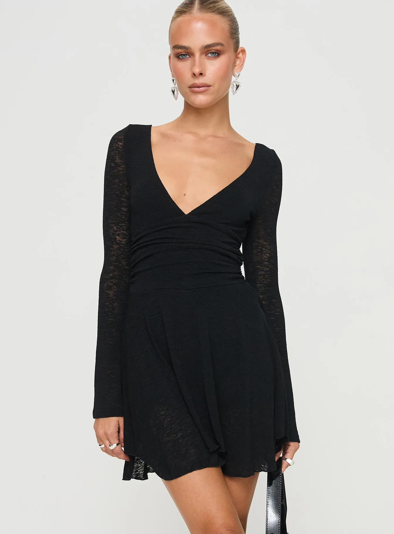 Nautia Long Sleeve Romper Black City Mode Casual Comfort